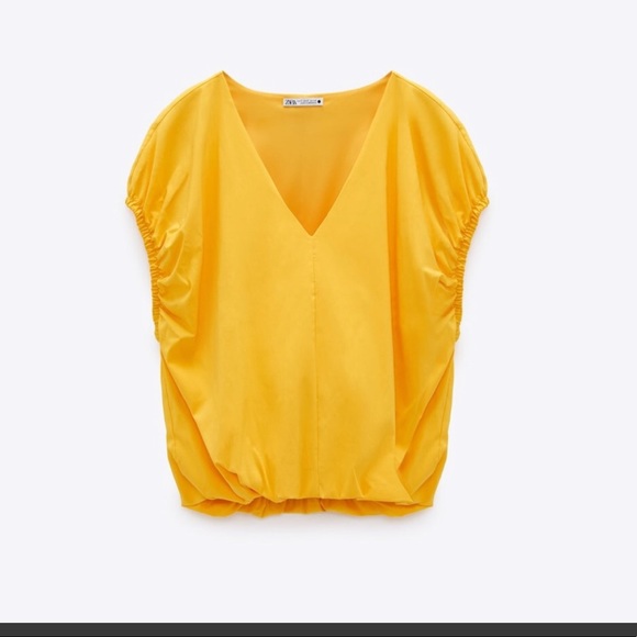 NWT Zara yellow Voluminous top - Picture 3 of 6
